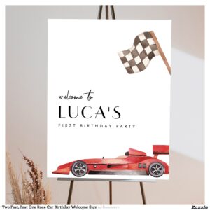 two_fast_fast_one_race_car_birthday_welcome_sign-r_ze88di_2154 Two Fast, Fast One Race Car Birthday Welcome Sign