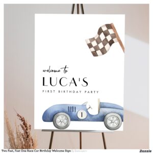 two_fast_fast_one_race_car_birthday_welcome_sign-r_ze88lg_2154 Two Fast, Fast One Race Car Birthday Welcome Sign