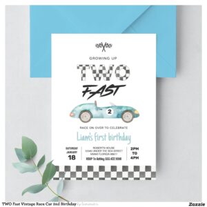 two_fast_vintage_race_car_2nd_birthday_invitation-r_zz0y72_2154 TWO Fast Vintage Race Car 2nd Birthday Invitation