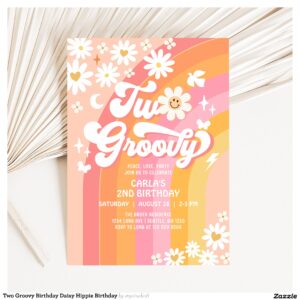 two_groovy_birthday_daisy_hippie_birthday_invitation-r_zkmh90_2154 Two Groovy Birthday Daisy Hippie Birthday Invitation