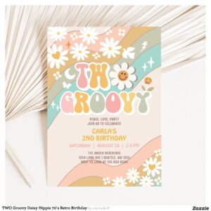 two_groovy_daisy_hippie_70s_retro_birthday_invitation-r_zkmaf5_2154 TWO Groovy Daisy Hippie 70's Retro Birthday Invitation