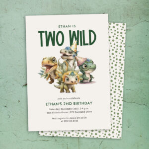 two_wild_cute_dinosaur_2nd_birthday_party_invitation-r_8ilndf_2154 Two Wild Cute Dinosaur 2nd Birthday Party Invitation