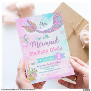 Under the Sea Mermaid Birthday Invitation