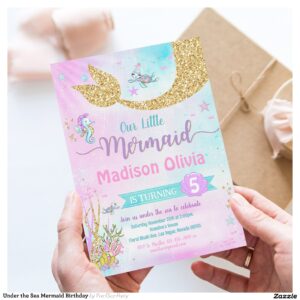 Under the Sea Mermaid Birthday Invitation
