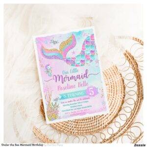 Under the Sea Mermaid Birthday Invitation