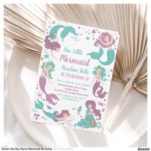Under the Sea Party Mermaid Birthday Invitation