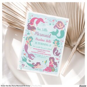 Under the Sea Party Mermaid Birthday Invitation