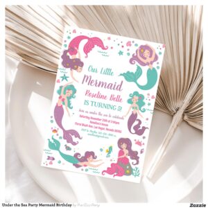 Under the Sea Party Mermaid Birthday Invitation