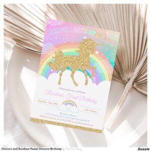 unicorn_and_rainbow_pastel_unicorn_birthday_invitation-r_zi6dzr_2154 Unicorn and Rainbow Pastel Unicorn Birthday Invitation