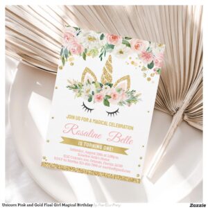 unicorn_pink_and_gold_floal_girl_magical_birthday_invitation-r_zi6dth_2154 Unicorn Pink and Gold Floal Girl Magical Birthday Invitation