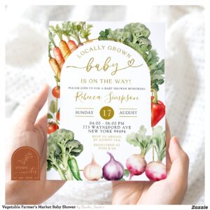 Vegetable Farmer's Market Baby Shower Invitation