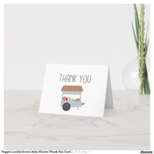 Veggie Locally Grown Baby Shower Thank You Card
