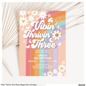 vibin_thrivin_and_three_hippie_retro_birthday_invitation-r_zkmae0_2154 Vibin' Thrivin' And Three Hippie Retro Birthday Invitation