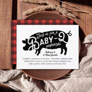 vintage_black_red_pig_baby_q_bbq_baby_shower_invitation-r_5eckn_2154 Vintage Black Red Pig Baby-Q BBQ Baby Shower Invitation