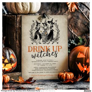 vintage_drink_up_witches_girls_halloween_party_invitation-r_w46g1u_2154 Vintage Drink Up Witches Girls Halloween Party Invitation