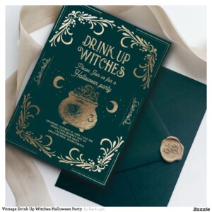 vintage_drink_up_witches_halloween_party_invitation-r_wd9lti_2154 Vintage Drink Up Witches Halloween Party Invitation