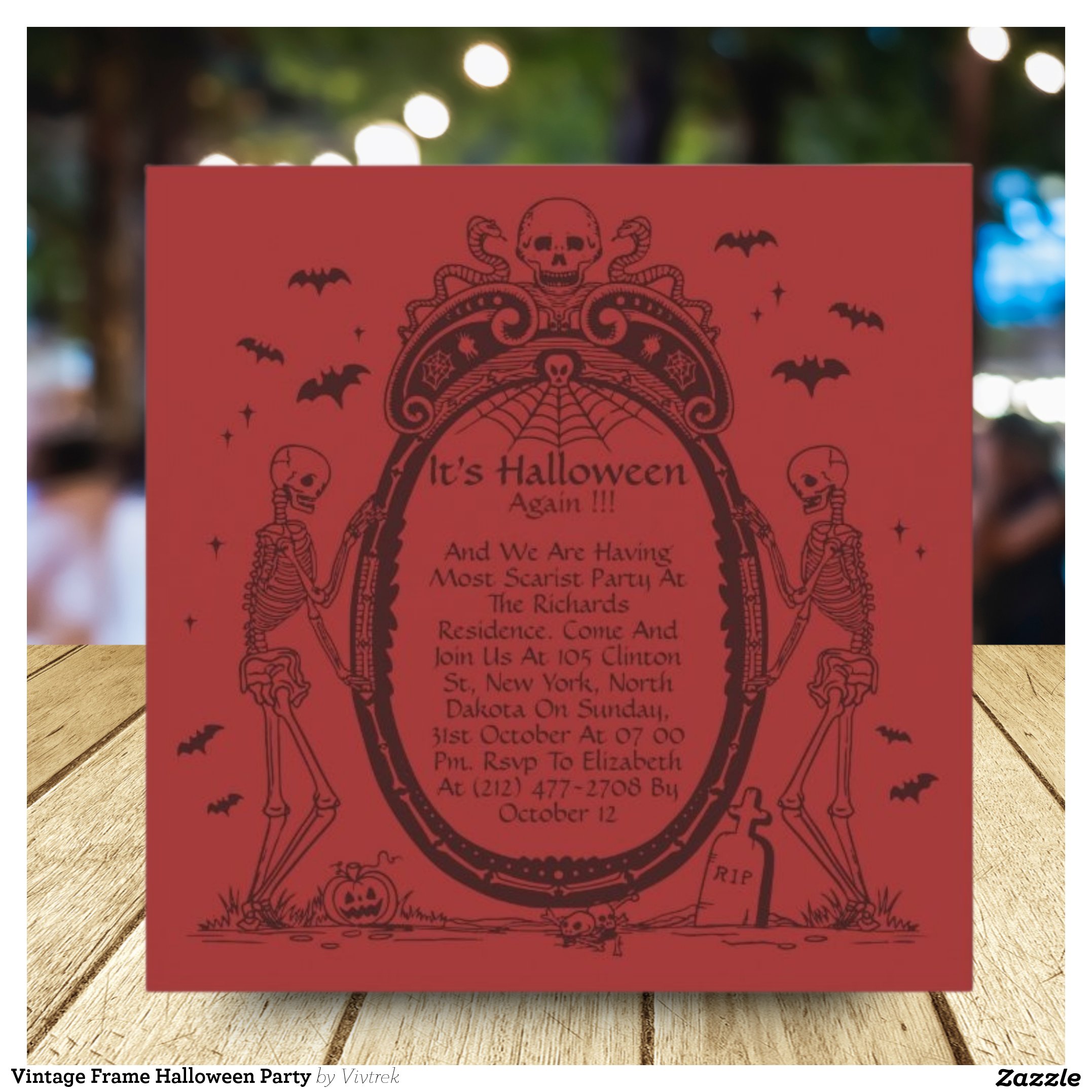 Vintage Frame Halloween Party Invitation