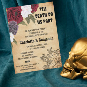 vintage_halloween_couple_shower_wedding_invitation-r_8n5qkb_2154 Vintage Halloween Couple Shower Wedding Invitation