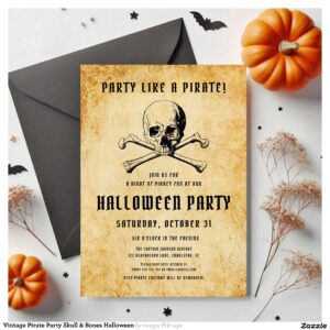 vintage_pirate_party_skull_bones_halloween_invitation-r_wrikts_2154 Vintage Pirate Party Skull & Bones Halloween Invitation