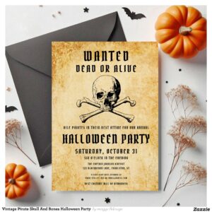 vintage_pirate_skull_and_bones_halloween_party_invitation-r_wrgx5n_2154 Vintage Pirate Skull And Bones Halloween Party Invitation