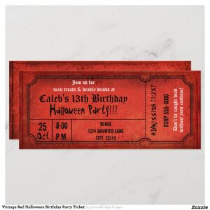 vintage_red_halloween_birthday_party_ticket_invitation-r4e048fb9340444eeb820a4e51fde2b09_tcvme_2154 Vintage Red Halloween Birthday Party Ticket Invitation