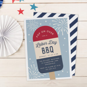 vintage_red_white_blue_pop_labor_day_bbq_invitation-r_aajq3v_2154 Vintage Red White & Blue Pop Labor Day BBQ Invitation