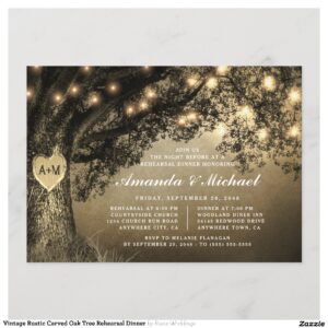 vintage_rustic_carved_oak_tree_rehearsal_dinner_invitation-rad66c07d12ea4c658346fc32de32d75b_tcv4q_2154 Vintage Rustic Carved Oak Tree Rehearsal Dinner Invitation