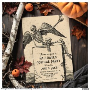 vintage_skeleton_adult_halloween_party_invitation-r_iv1rqt_2154 Vintage Skeleton Adult Halloween Party Invitation