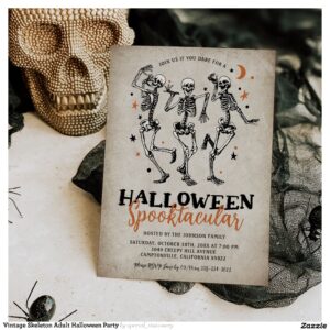 vintage_skeleton_adult_halloween_party_invitation-r_wbelqt_2154 Vintage Skeleton Adult Halloween Party Invitation