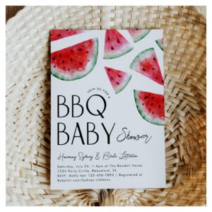 Watermelon Baby Q Baby Shower Invitation