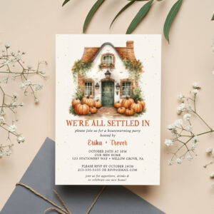 we're all settled in Halloween Party Invitation