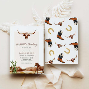 Western Cowboy Baby Shower Invitation