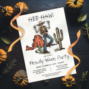 Western Cowboy Howdy-Ween Party Halloween Invitation