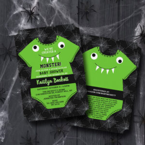 We've Created A Monster Halloween Baby Shower Invitation