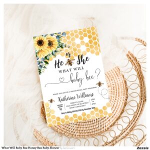 What Will Baby Bee Honey Bee Baby Shower Invitation