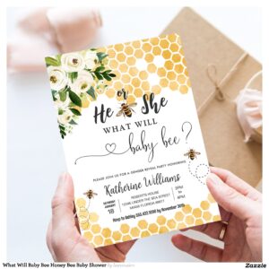 What Will Baby Bee Honey Bee Baby Shower Invitation