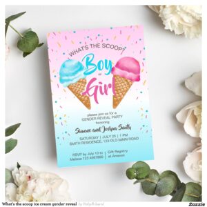 What's the scoop ice cream gender reveal invitation