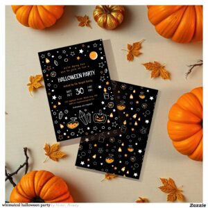 whimsical halloween party invitation