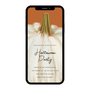 White Pumpkin Halloween Party Invitation