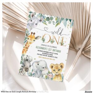 wild_one_1st_gold_jungle_animals_birthday_invitation-r_zi6rn2_2154 Wild One 1st Gold Jungle Animals Birthday Invitation