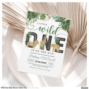 wild_one_baby_shower_safari_boy_invitation-r_zi65x8_2154 Wild One Baby Shower Safari Boy Invitation