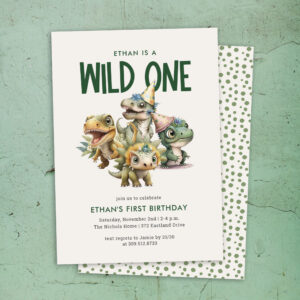 wild_one_cute_dinosaur_first_birthday_party_invitation-r_8is1sg_2154 Wild One Cute Dinosaur First Birthday Party Invitation