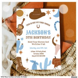 wild_west_cowboy_1st_rodeo_birthday_invitation-r_zktlr2_2154 Wild West Cowboy 1st Rodeo Birthday Invitation