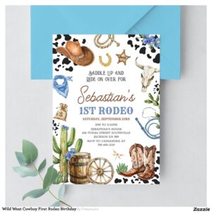 wild_west_cowboy_first_rodeo_birthday_invitation-r_zz0g6y_2154 Wild West Cowboy First Rodeo Birthday Invitation
