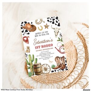 wild_west_cowboy_first_rodeo_birthday_invitation-r_zz0gtd_2154 Wild West Cowboy First Rodeo Birthday Invitation