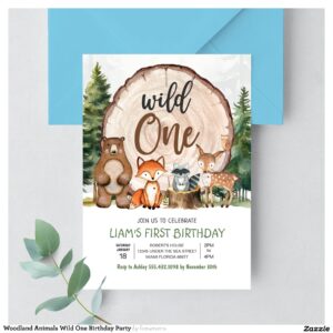 woodland_animals_wild_one_birthday_party_invitation-r_zz0g9a_2154 Woodland Animals Wild One Birthday Party Invitation