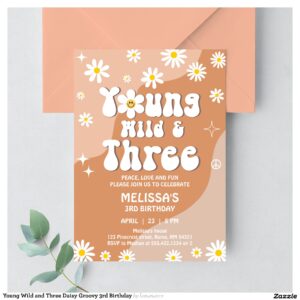 young_wild_and_three_daisy_groovy_3rd_birthday_invitation-r_ze8v93_2154 Young Wild and Three Daisy Groovy 3rd Birthday Invitation