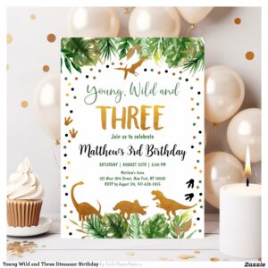 young_wild_and_three_dinosaur_birthday_invitation-r_wmo4uw_2154 Young Wild and Three Dinosaur Birthday Invitation