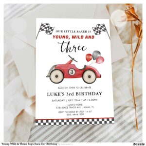 young_wild_three_boys_race_car_birthday_invitation-r_zktp3c_2154 Young Wild & Three Boys Race Car Birthday Invitation